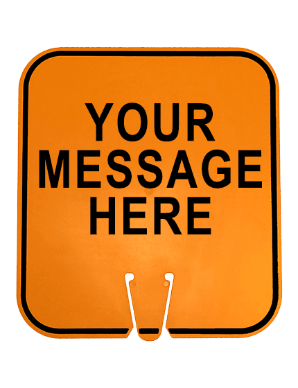 12\" x 13 1/4\", Reflective Clip On Sign, Orange with Custom Legend, Single Sided