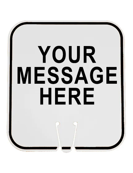12\" x 13 1/4\", Non-Reflective Clip On Sign, White with Custom Legend, Single Sided
