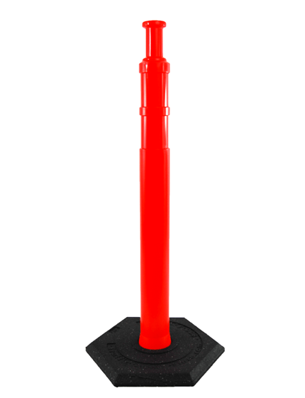 42 inch flat top delineator tube with 8 lb base | TP42-8