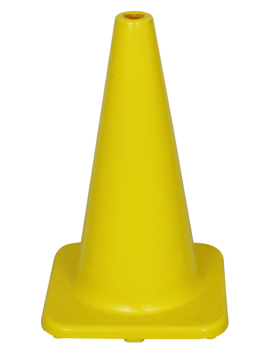 solid yellow 18 inch economy traffic cone | CEY18 | TrafficCones.com