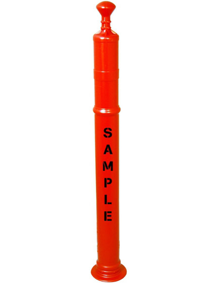 42 inch orange grabber tube with 8 lb base with custom stencil | TG42-8 ...